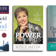 A collection of Joyce Meyer's books.