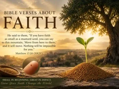 A mustard seed symbolizes faith’s extraordinary growth through God’s power.