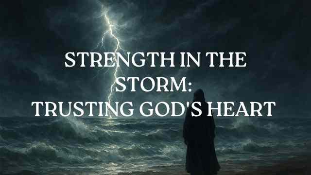 Stormy ocean with dark clouds and light breaking through, symbolizing strength, hope, and resilience during difficult seasons.