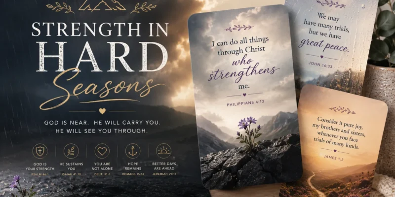 Cards forBible verses for Strength in hard times and