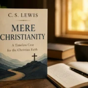 The image of mere Christianity on a table with note