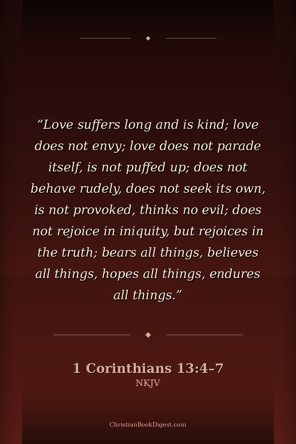 1 Corinthians 13:4-7 - Bible Verse Image